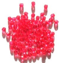 100 4mm Faceted Raspberry Pink